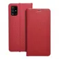 Samsung Galaxy A71 LTE Book Handytaschen LUNA Book Carbon Kohlenstoff-Faser, Elegant  Rot