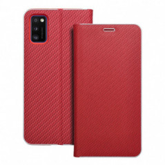 Samsung Galaxy A41 Book Handytaschen LUNA Book Carbon Kohlenstoff-Faser, Elegant  Rot