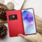 Samsung Galaxy A41 Book Handytaschen LUNA Book Carbon Kohlenstoff-Faser, Elegant  Rot