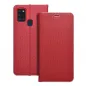 Samsung Galaxy A21s Book Handytaschen LUNA Book Carbon Kohlenstoff-Faser, Elegant  Rot