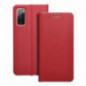 Samsung Galaxy S20 FE Book Handytaschen LUNA Book Carbon Kohlenstoff-Faser, Elegant  Rot