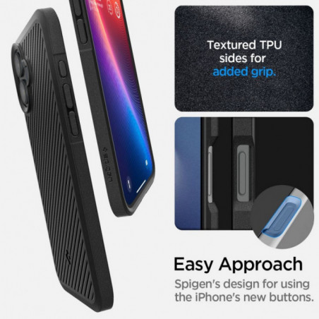 Apple iPhone 16 Gehärtete Abdeckung Spigen Armor Schwarz