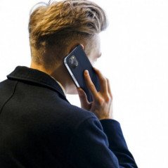 Apple iPhone 14 Plus Hülle Dux Ducis Leather Blau