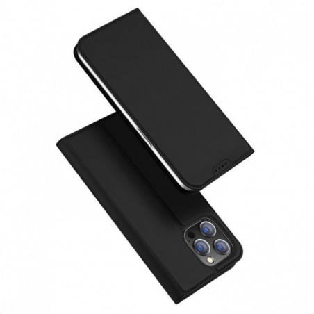 Apple iPhone 15 Pro Max Hülle Dux Ducis Leather Schwarz