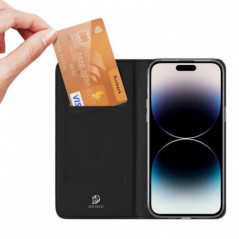 Apple iPhone 15 Pro Max Hülle Dux Ducis Leather Schwarz