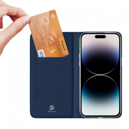 Apple iPhone 15 Hülle Dux Ducis Leather Blau