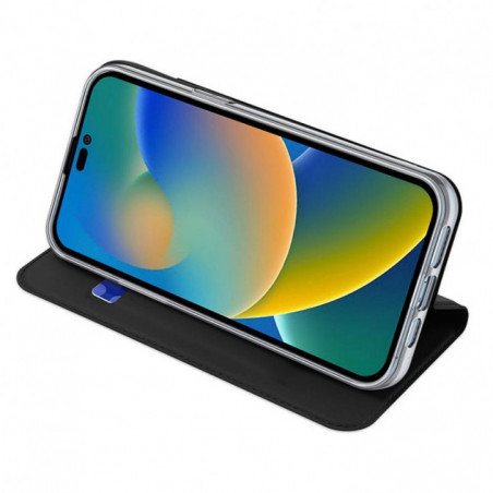 Apple iPhone 14 Pro Hülle Dux Ducis Leather Schwarz