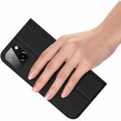 Apple iPhone 15 Plus Hülle Dux Ducis Leather Schwarz