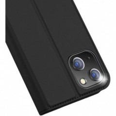 Apple iPhone 15 Plus Hülle Dux Ducis Leather Schwarz