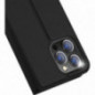 Apple iPhone 15 Pro Hülle Dux Ducis Leather Schwarz