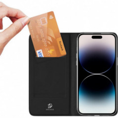 Apple iPhone 15 Pro Hülle Dux Ducis Leather Schwarz