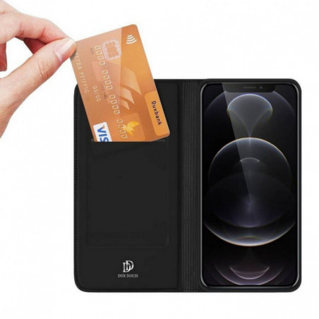 Apple iPhone 13 Pro Max Hülle Dux Ducis Leather Schwarz
