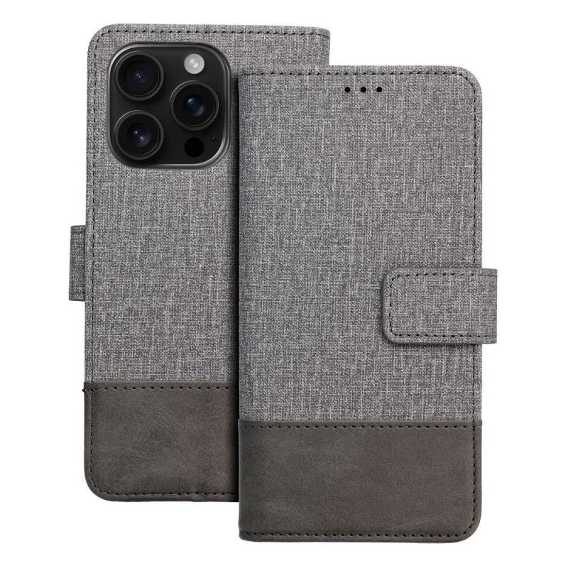 Apple iPhone 16e Book Handytaschen GOMMA Elegant  Grau