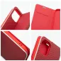 Apple iPhone 16e Book Handytaschen LUNA Book Carbon Kohlenstoff-Faser, Elegant  Rot
