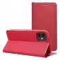 Apple iPhone 16e Book Handytaschen LUNA Book Carbon Kohlenstoff-Faser, Elegant  Rot