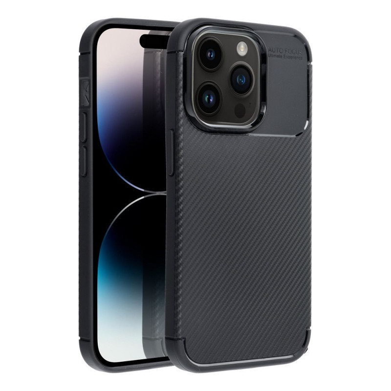 Apple iPhone 16e Hülle Carbon premium Elegant  Schwarz