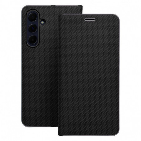 XIAOMI Redmi Note 14 Pro 4G Book Handytaschen LUNA Book Carbon Kohlenstoff-Faser, Elegant  Schwarz