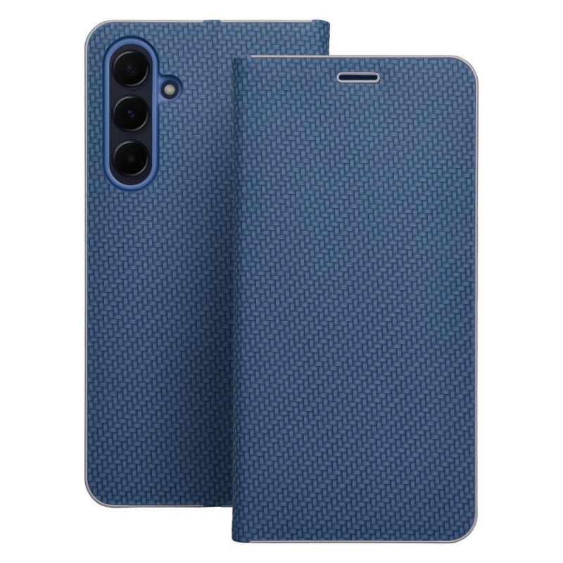 XIAOMI Redmi Note 14 Pro 4G Book Handytaschen LUNA Book Carbon Kohlenstoff-Faser, Elegant  Blau