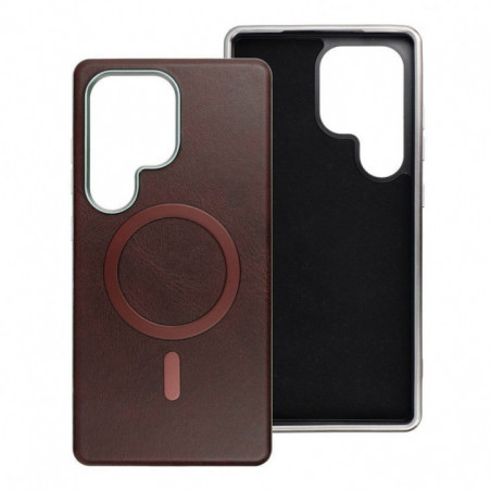 Samsung Galaxy S25 Plus Hülle Gentleman Mag Cover Elegant  MagSAFE  Braun