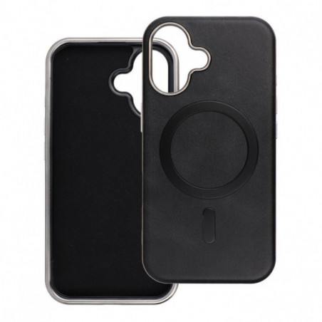 Apple iPhone 16 Hülle Gentleman Mag Cover Elegant  MagSAFE  Schwarz