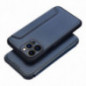 Apple iPhone 16e Book Handytaschen Razor Book Kohlenstoff-Faser, Kohlenstoffmuster  Blau
