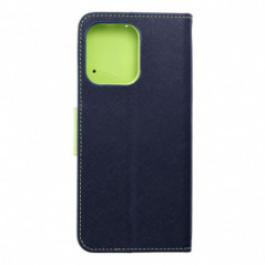 Motorola Moto G75 Brieftaschenetui Fancy Book Marine / Limette