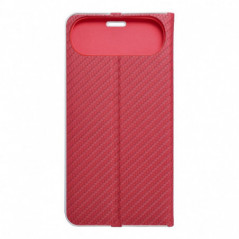Apple iPhone 17 Air Book Handytaschen LUNA Book Carbon Kohlenstoff-Faser, Elegant  Rot