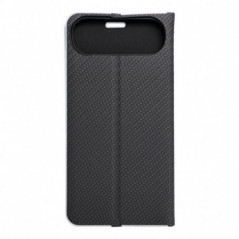 Apple iPhone 17 Air Book Handytaschen LUNA Book Carbon Kohlenstoff-Faser, Elegant  Schwarz