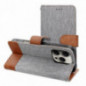 Apple iPhone 17 Pro Book Handytaschen JEANS Elegant  Grau
