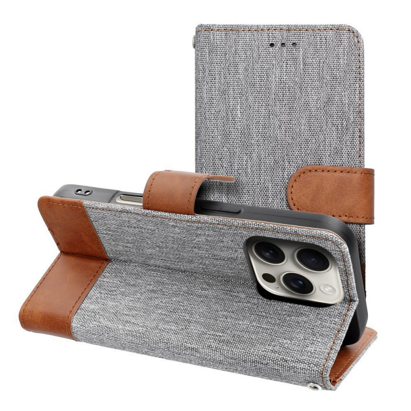 Apple iPhone 17 Book Handytaschen JEANS Elegant Grau Apple iPhone 17 Book Handytaschen JEANS Elegant Grau