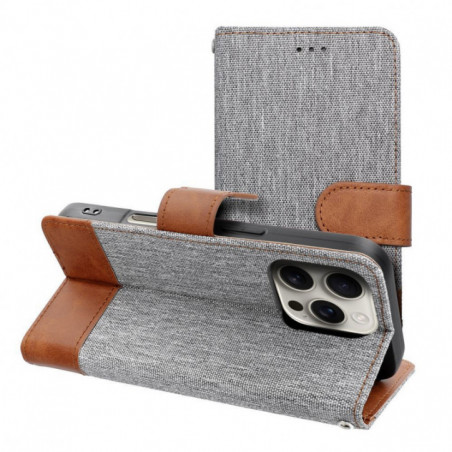 Apple iPhone 17 Pro Max Book Handytaschen JEANS Elegant  Grau