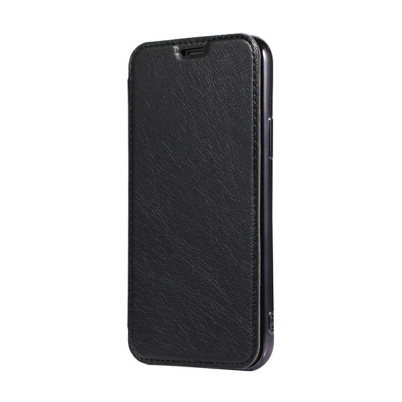 ELECTRO BOOK auf Apple iPhone 11 Pro FORCELL Etui aus 100% Naturleder & TPU Schwarz