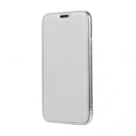 ELECTRO BOOK auf Apple iPhone 11 FORCELL Etui aus 100% Naturleder & TPU Silber