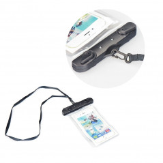 Waterproof bag for mobile phone with plastic closing 80x145 mm White