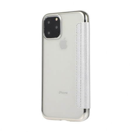 ELECTRO BOOK auf Huawei P40 Lite E FORCELL Etui aus 100% Naturleder & TPU Silber
