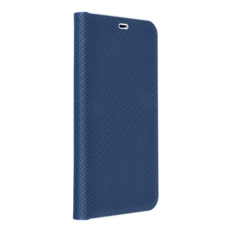 Samsung Galaxy A71 LTE Book Handytaschen LUNA Book Carbon Kohlenstoff-Faser, Elegant  Blau