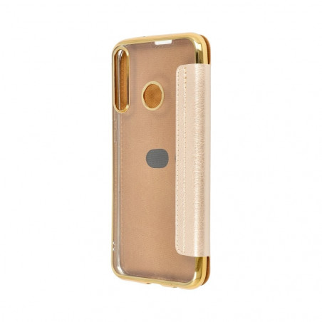 ELECTRO BOOK auf Huawei P40 Lite E FORCELL Etui aus 100% Naturleder & TPU Gold