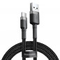 USB kabel Cafule Type C 3A 1M gray+black Schwarz