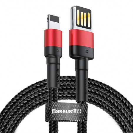 Cafule for iPhone Lightning 8-pin 2,4A 1M grey+black Schwarz