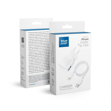 Travel Charger for iPhone 5/6/6s/7/8/X Weiß