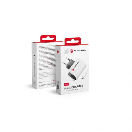 Travel Charger Micro USB Universal 1A + cable Weiß