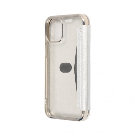 ELECTRO BOOK auf Apple iPhone 12 mini FORCELL Etui aus 100% Naturleder & TPU Silber