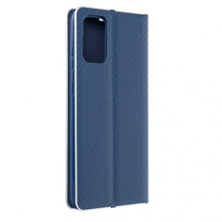 Samsung Galaxy S21 Plus 5G Book Handytaschen LUNA Book Carbon Kohlenstoff-Faser, Elegant  Blau
