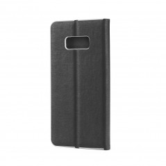 Luna Book Silver auf Samsung Galaxy A42 5G FORCELL Brieftaschenetui Schwarz