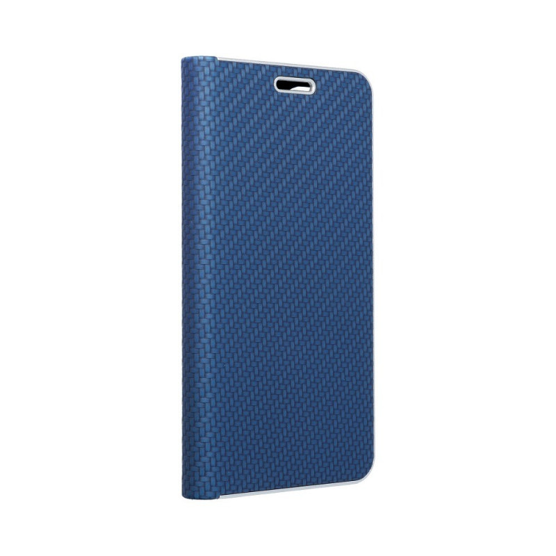 Samsung Galaxy A72 LTE Book Handytaschen LUNA Book Carbon Kohlenstoff-Faser, Elegant  Blau