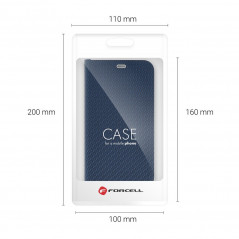 Samsung Galaxy A72 LTE Book Handytaschen LUNA Book Carbon Kohlenstoff-Faser, Elegant  Blau