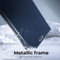Samsung Galaxy A32 5G Book Handytaschen LUNA Book Carbon Kohlenstoff-Faser, Elegant  Blau