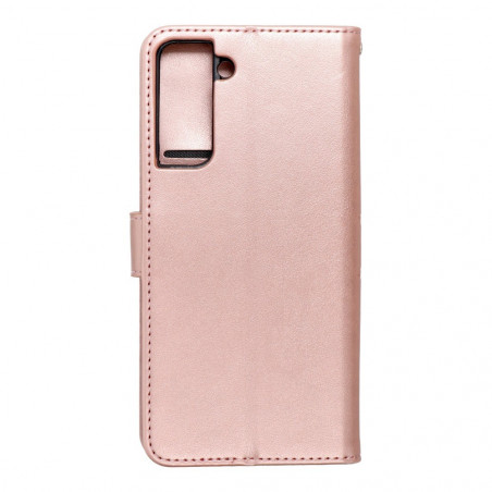 MEZZO Book auf Samsung Galaxy S21 5G FORCELL Brieftaschenetui Rosa