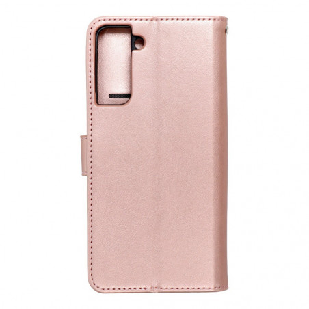 MEZZO Book auf Samsung Galaxy S21 5G FORCELL Brieftaschenetui Rosa