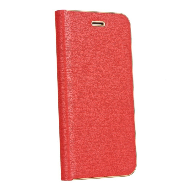 LUNA Book Gold auf Samsung Galaxy A52 LTE FORCELL Brieftaschenetui Rot